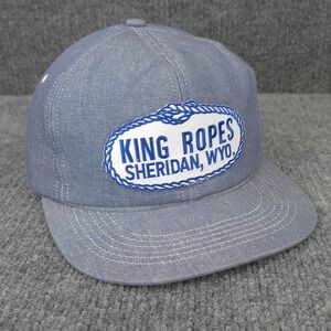 VINTAGE King Ropes Hat Cap Mens Blue Full Foam Snap Back Western Rodeo Cowboy